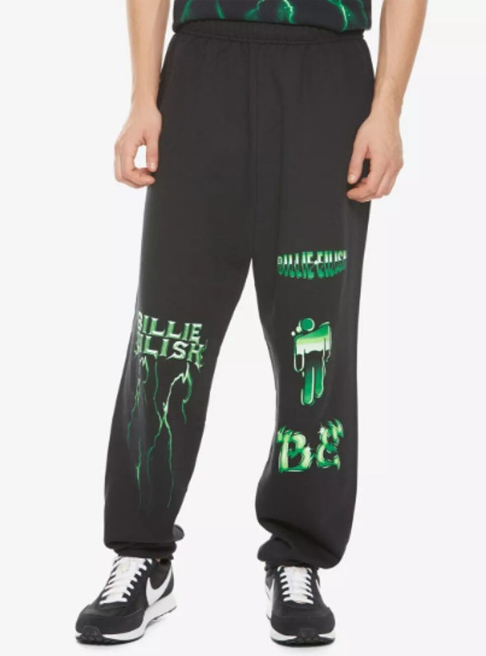 Billie Eilish Green Lightning Sweatpants Sz Small